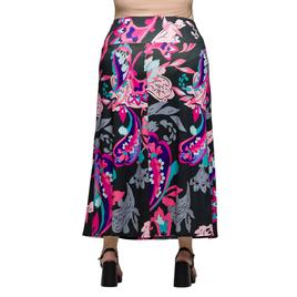 Plus Size 24/7Comfort Apparel Pink Paisley A Line Maxi Skirt