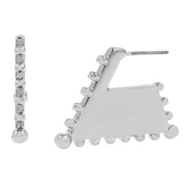 Steve Madden Silver Trapeze Beaded Hoop Earrings