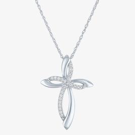 Nova Star(R) Sterling Silver Lab Grown Diamond Cross Pendant