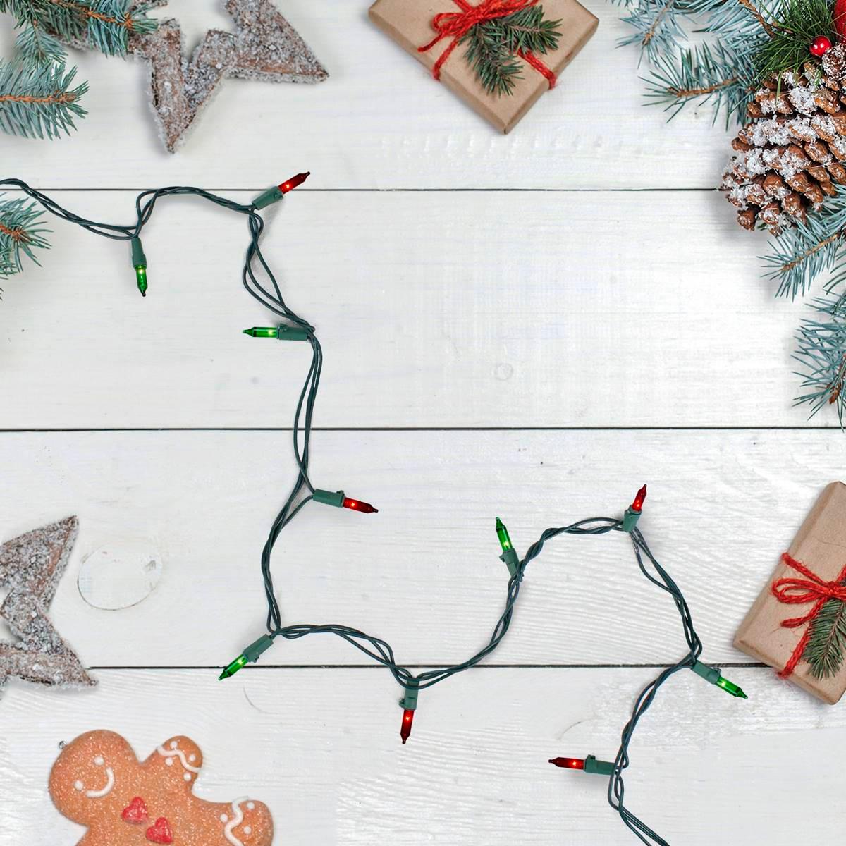 Northlight Seasonal 30ft. Green Wire Red & Green Christmas Lights