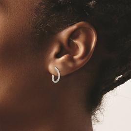 Pure Fire 14kt. White Gold Diamond Fancy Twist Hoop Earrings