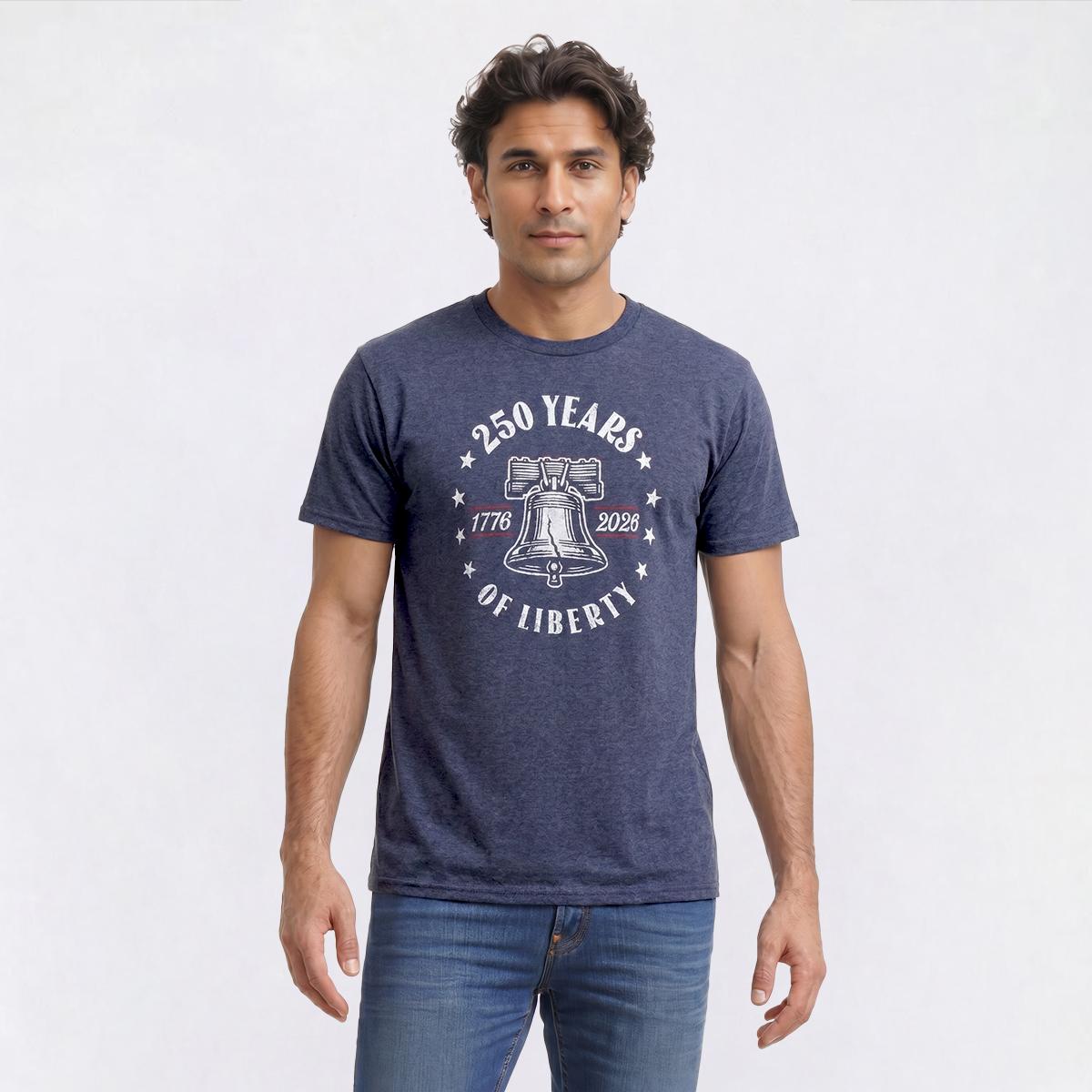 Mens Home of the Brave 1776-2026 Liberty Bell Graphic Tee