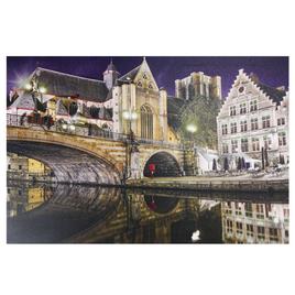 Northlight Seasonal LED St. Michael''s Bridge & Church Canvas Art