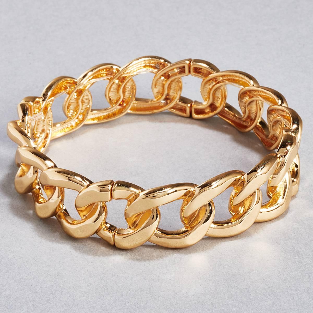 Design Collection Gold-Tone Large Link Stretch Bracelet