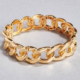 Design Collection Gold-Tone Large Link Stretch Bracelet