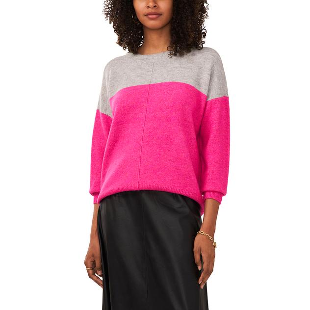 Womens Vince Camuto Long Sleeve Crew Neck Cozy Sweater