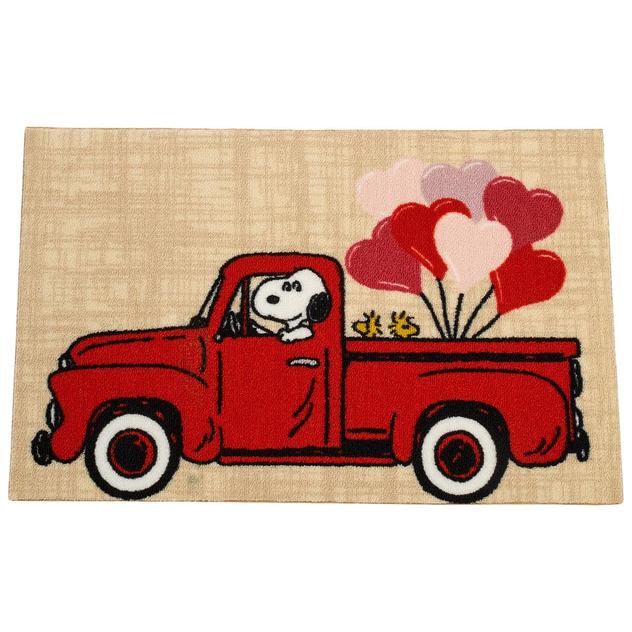 Nourison Peanuts™ Valentines Day Red Truck Accent Rug
