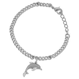 Accents by Gianni Argento Diamond Dolphin Cuban Link Bracelet