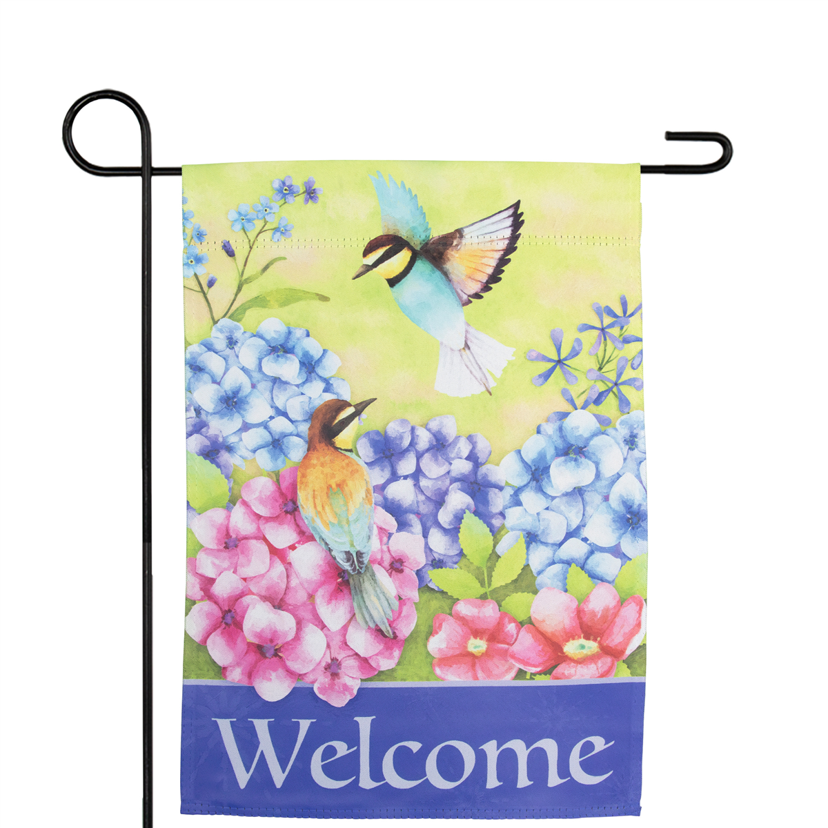 Northlight Welcome Floral Hummingbird Outdoor Garden Flag