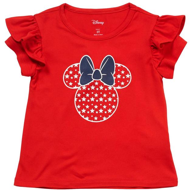 Toddler Girl Disney Minnie Glitter Stars Americana Tee