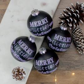 Northlight Seasonal 4ct. Merry Little Christmas Ball Ornaments