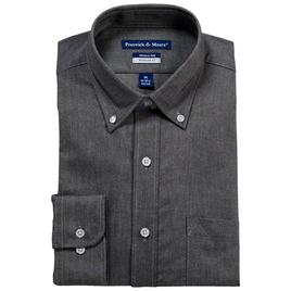 Mens Preswick & Moore Regular Fit Oxford Dress Shirt - Dark Grey