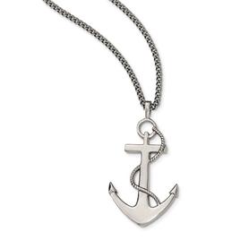 Mens Gentlemen's Classics(tm) Steel Anchor Mariner Cross Necklace