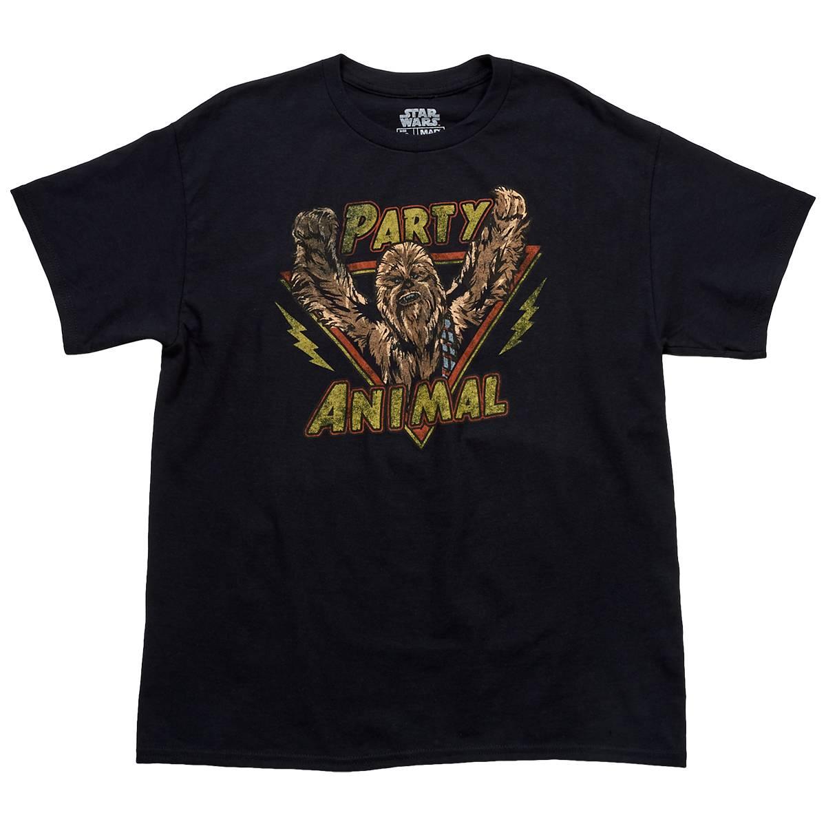 Young Mens Star Wars Chewbacca Party Animal Graphic Tee