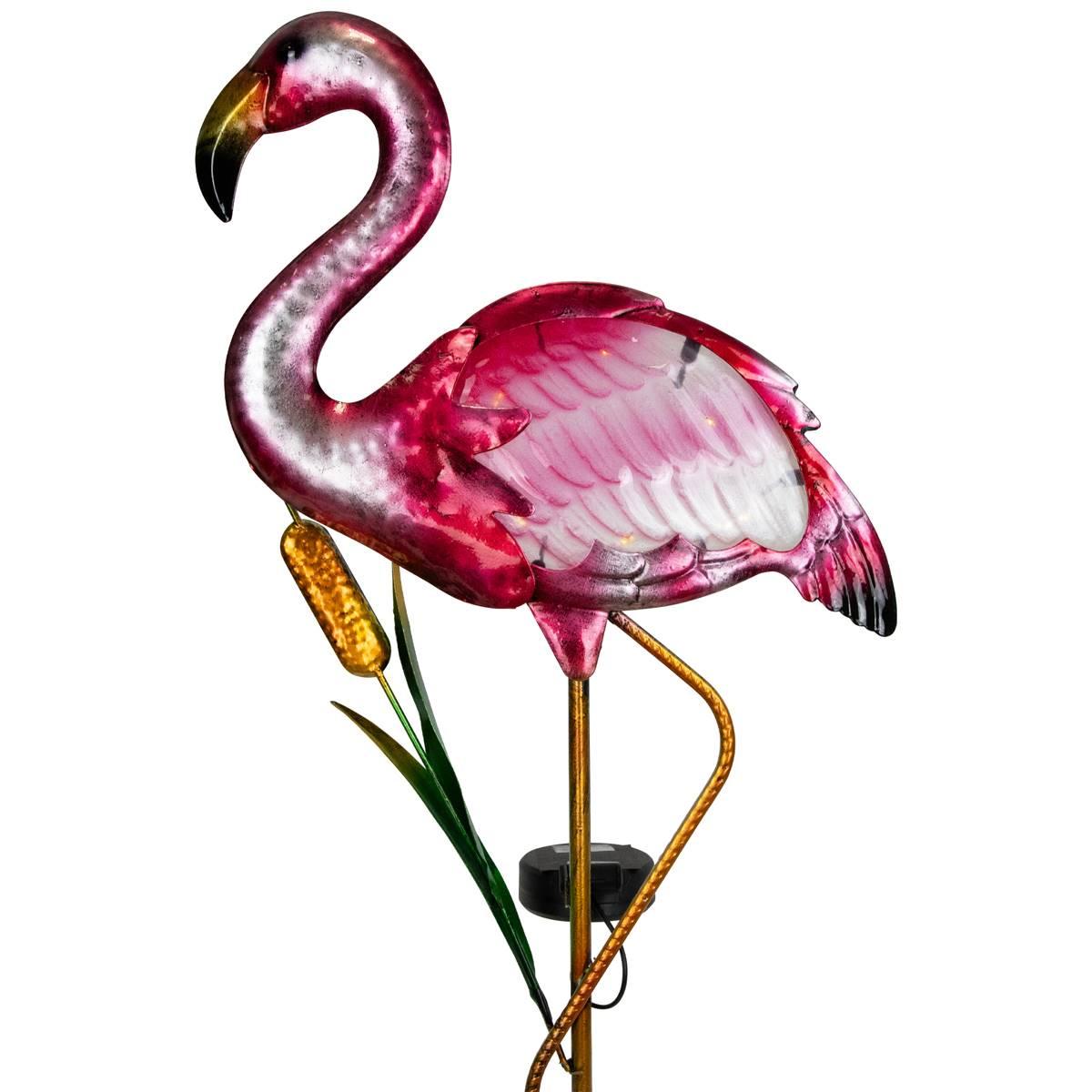 Northlight Seasonal Solar Pink Flamingo Garden Stake