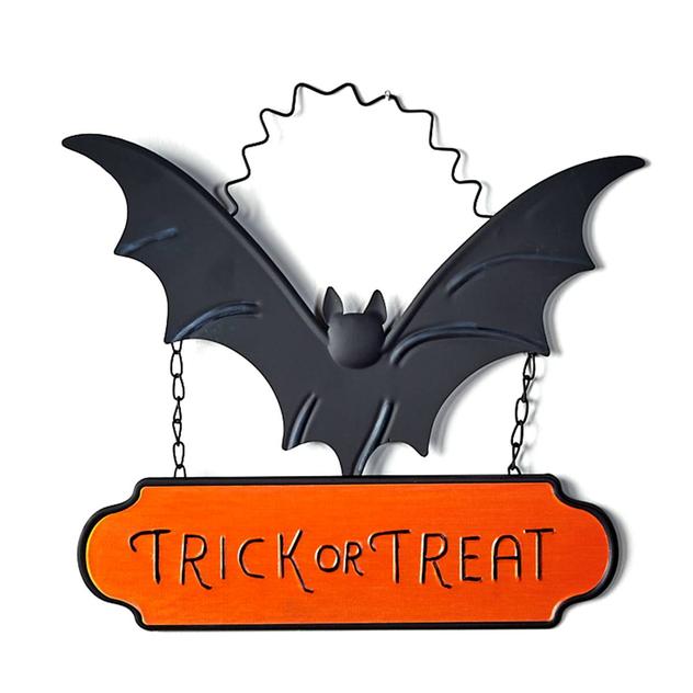 Trick or Treat Metal Bat Sign