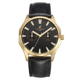Mens Caribbean Joe Gold-Tone Black Dial Watch - CJ7159GD