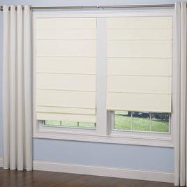 5in. Cordless Textured Fabric Roman Shades - Off White
