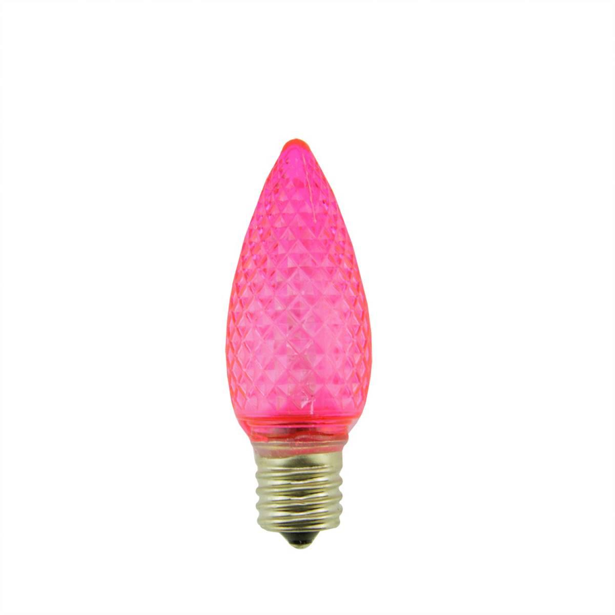 Sienna C9 Faceted Pink Christmas Replacement Bulbs - Set of 4