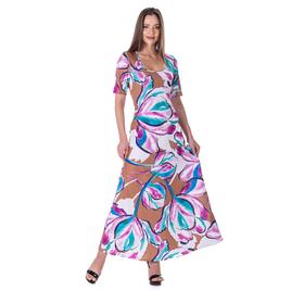Womens 24/7 Comfort Apparel Large Floral A-Line Maxi Dress