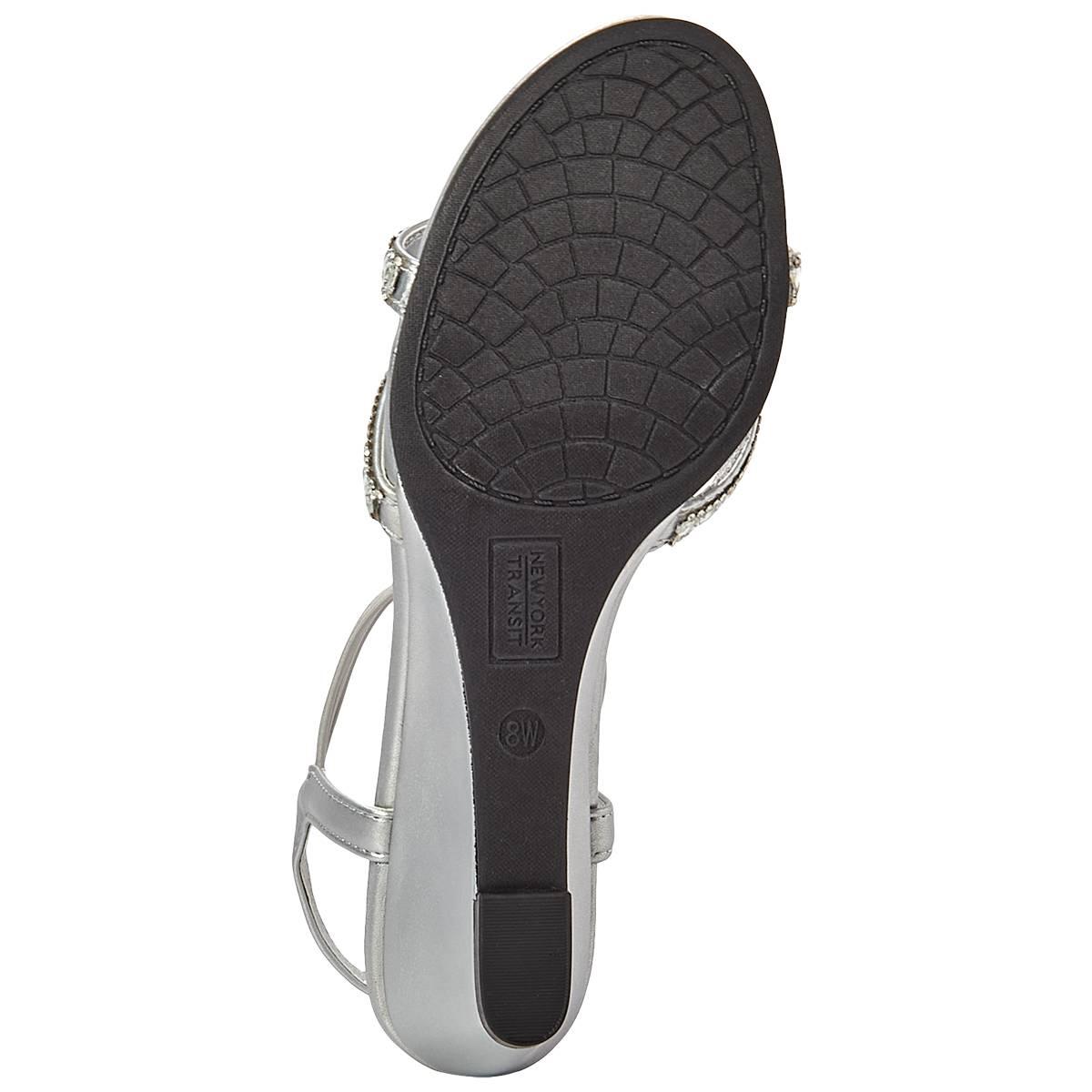 Womens New York Transit Frankie Metallic Wedge Dress Sandals