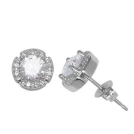 Sterling Silver Cubic Zirconia Stud Earrings