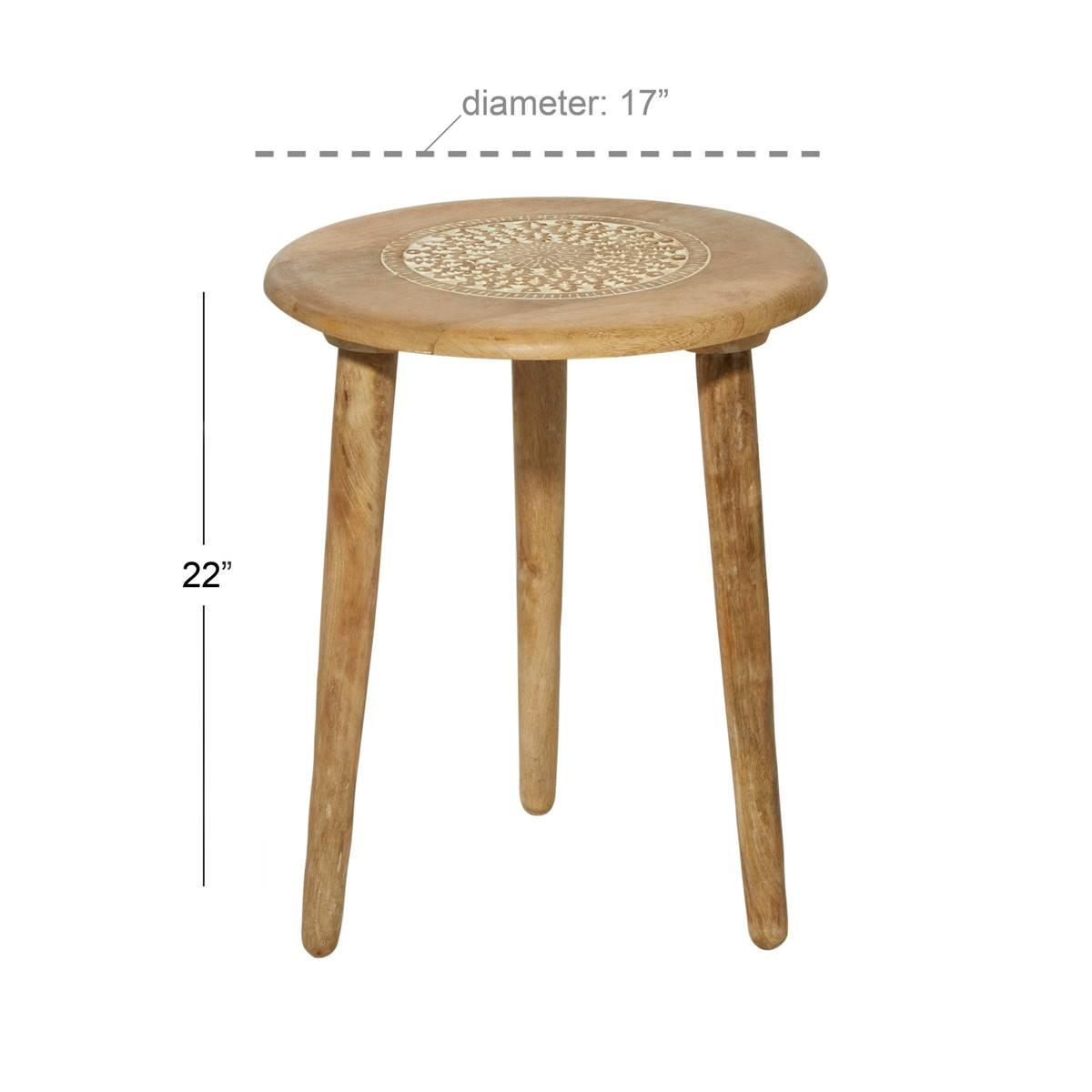9th & Pike® Brown Wood Traditional Accent Table