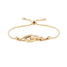 Gold Classics(tm) Double Oval on Wheat Chain Bolo Bracelet