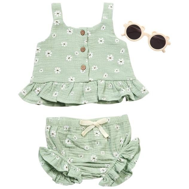 Baby Girl (6-18M) Emily & Oliver® Floral Tank & Diaper Cover Set