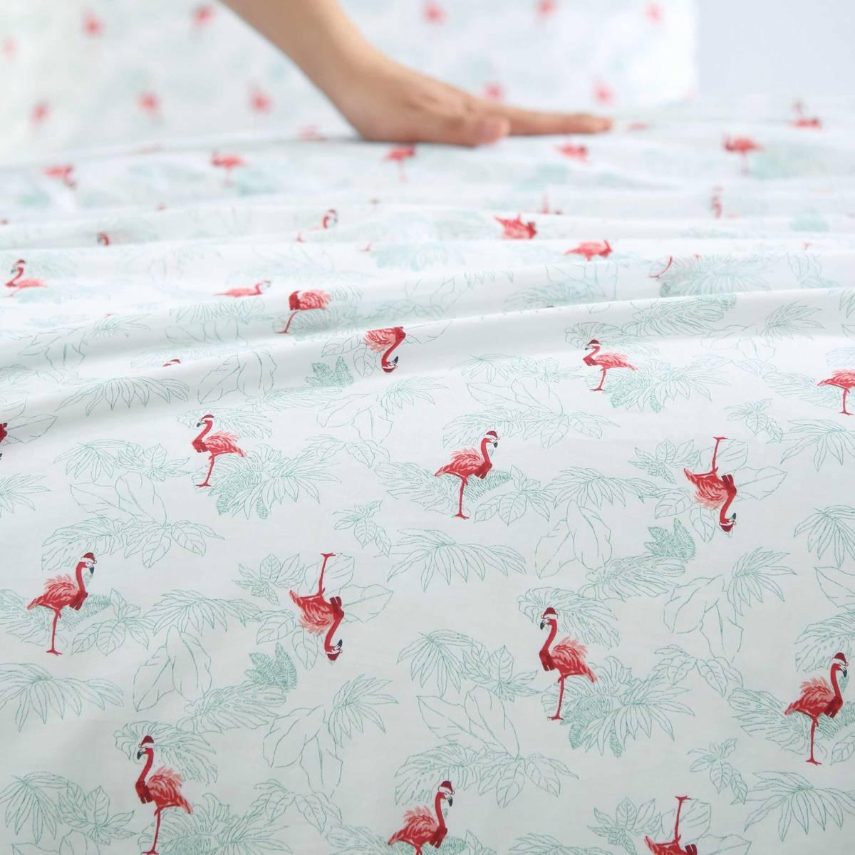 Tommy Bahama Flamingo Santa 200TC 4pc. Sheet Set