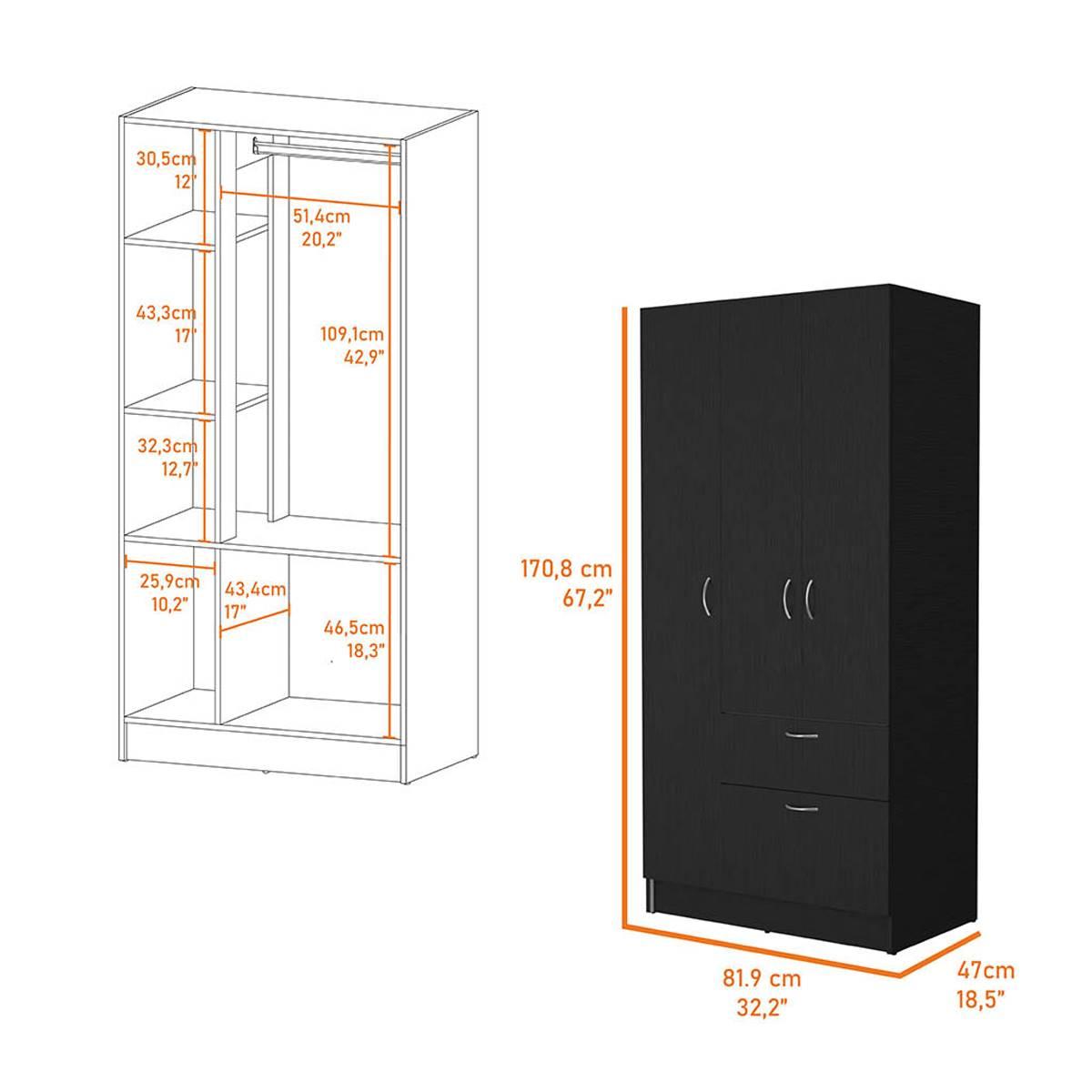 FM FURNITURE Ramblas Black Armoire