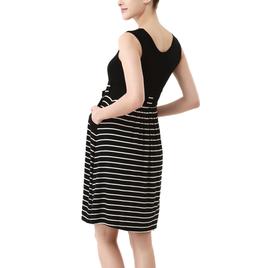 Womens Glow & Grow® Scoop Neck Stripe Maternity A-Line Dress