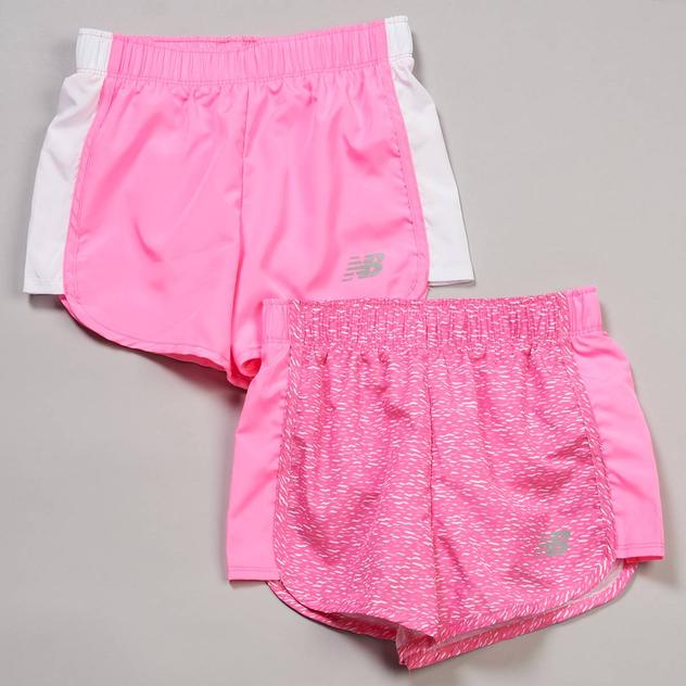 Girls (7-16) New Balance 2pk. Woven Shorts - Vibrant Pink