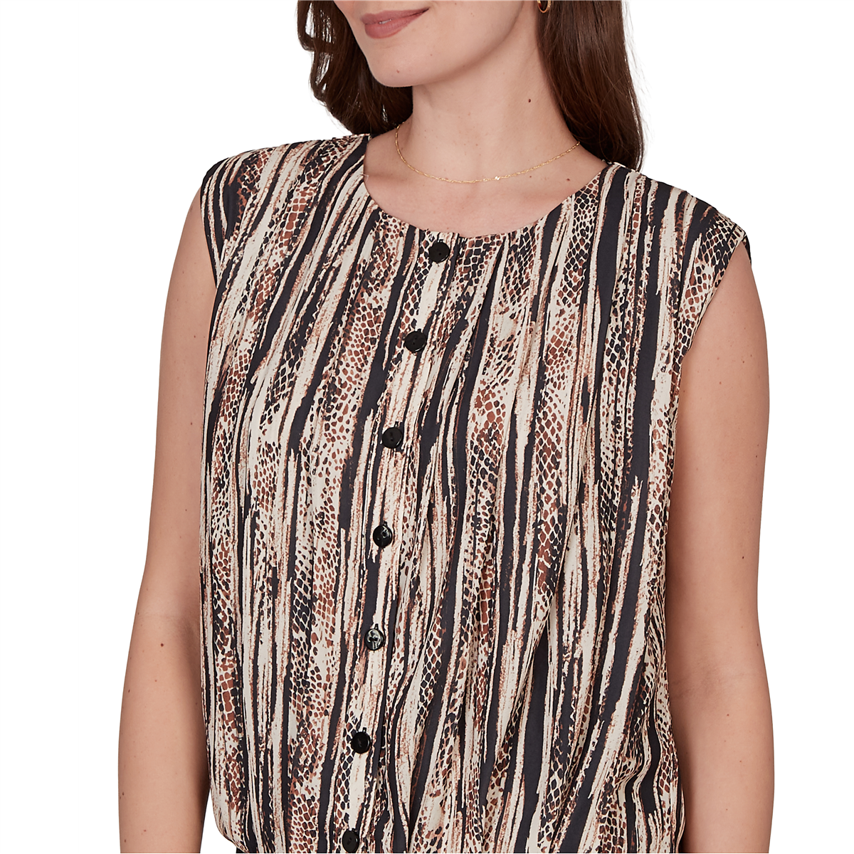 Womens Skye’s the Limit Terra Tropic Snake Print Blouse