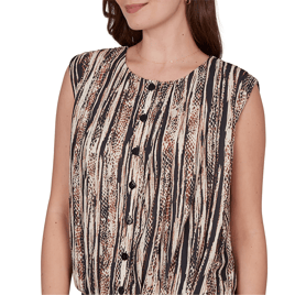 Womens Skye’s the Limit Terra Tropic Snake Print Blouse