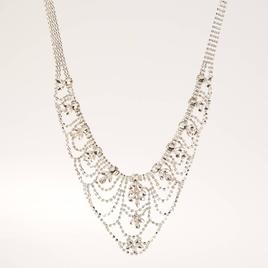 Rosa Rhinestones Lace Statement Necklace