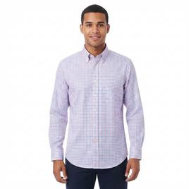 Mens Christian Aujard Long Sleeve Plaid Dress Shirt - Pink/Blue