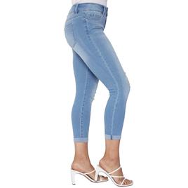 Petite Royalty Basic Two Button Roll Cuff Ankle Jeans