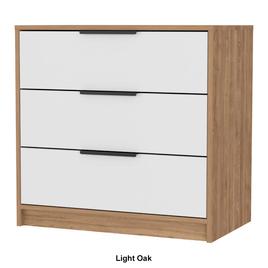 FM FURNITURE Washington White 3 Drawer Dresser