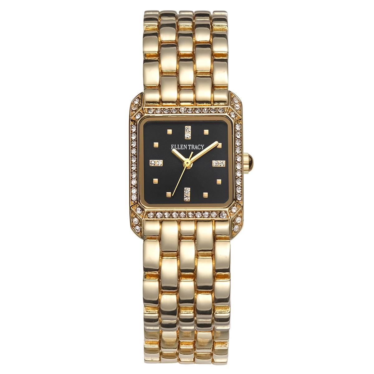 Womens Ellen Tracy Gold-Tone Square Bracelet Watch - ET5457GD