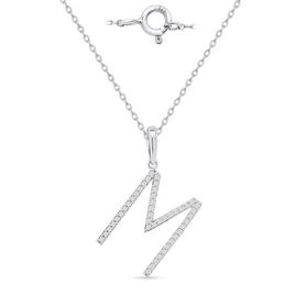 Nova Star(R) Sterling Silver Lab Grown Diamond Initial M Pendant