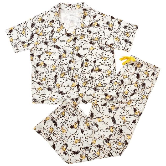 Womens Peanuts Snoopy™ & Woodstock Notch Collar Pajamas Set