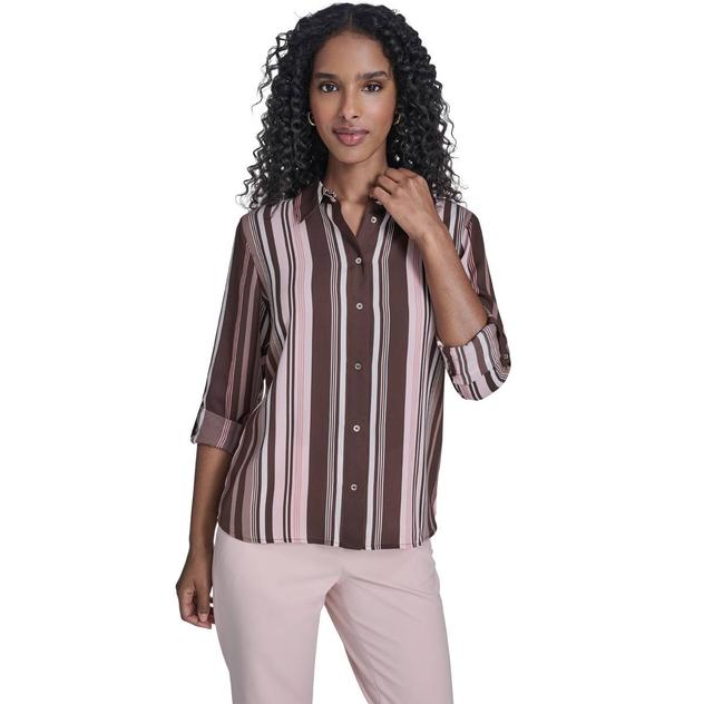 Womens Tommy Hilfiger Long Sleeve Stripe Casual Button Down