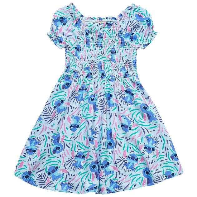 Girls (7-12) Disney Lilo & Stitch Floral Smocked Dress