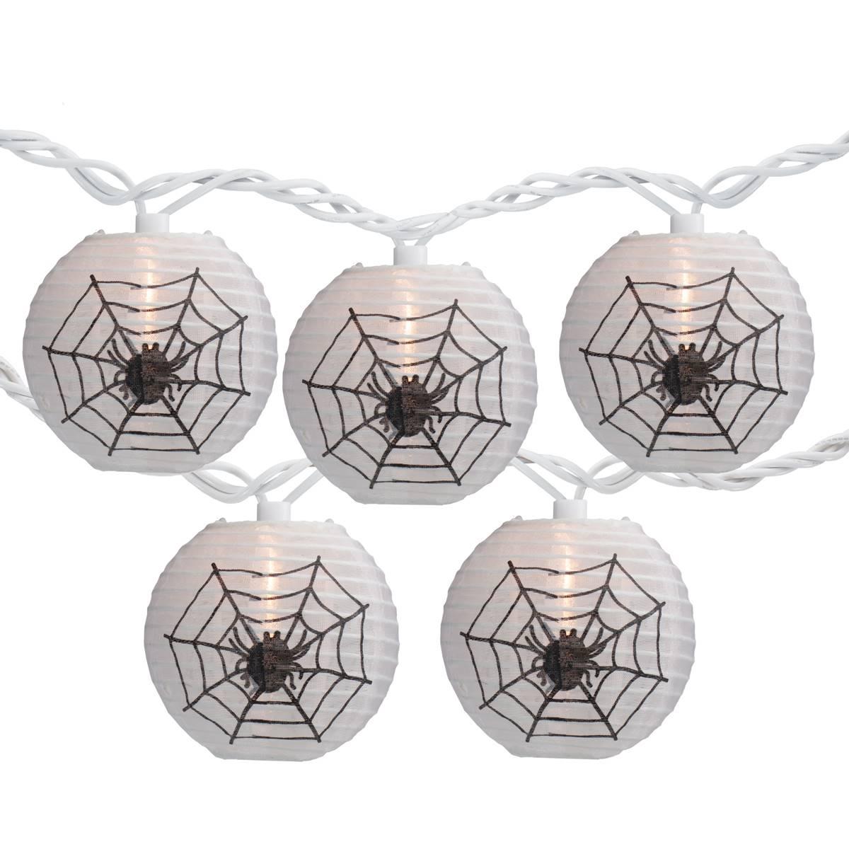 Northlight Seasonal 10ct. Spider Paper Lantern Halloween Lights