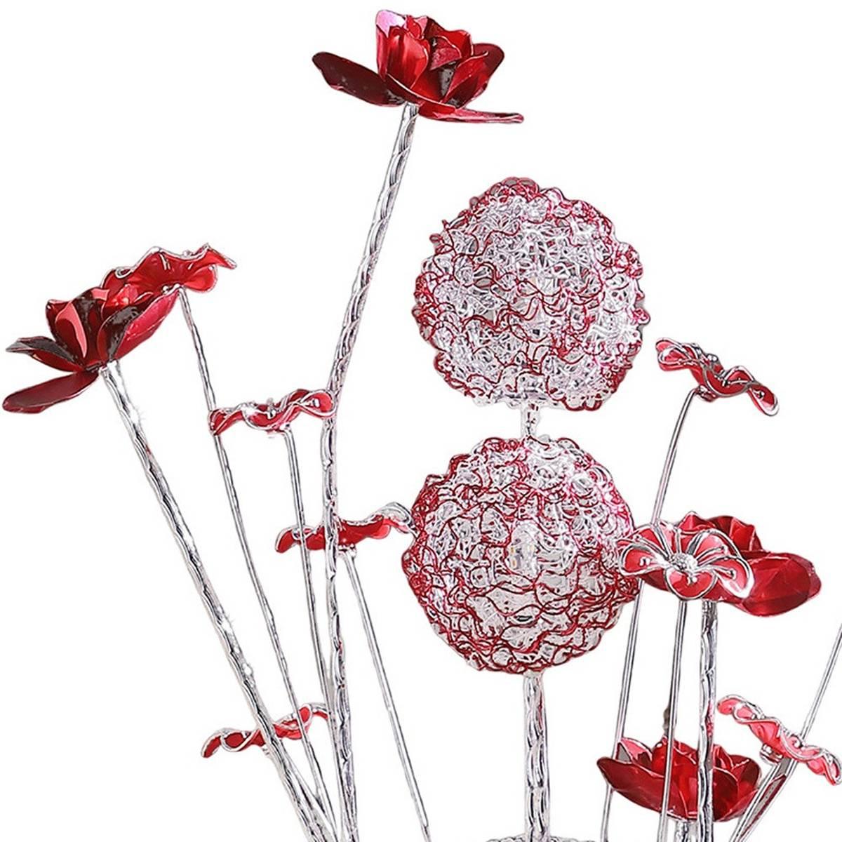 HomeRoots 22in. Acrylic Red Rose Bedside Table Lamp