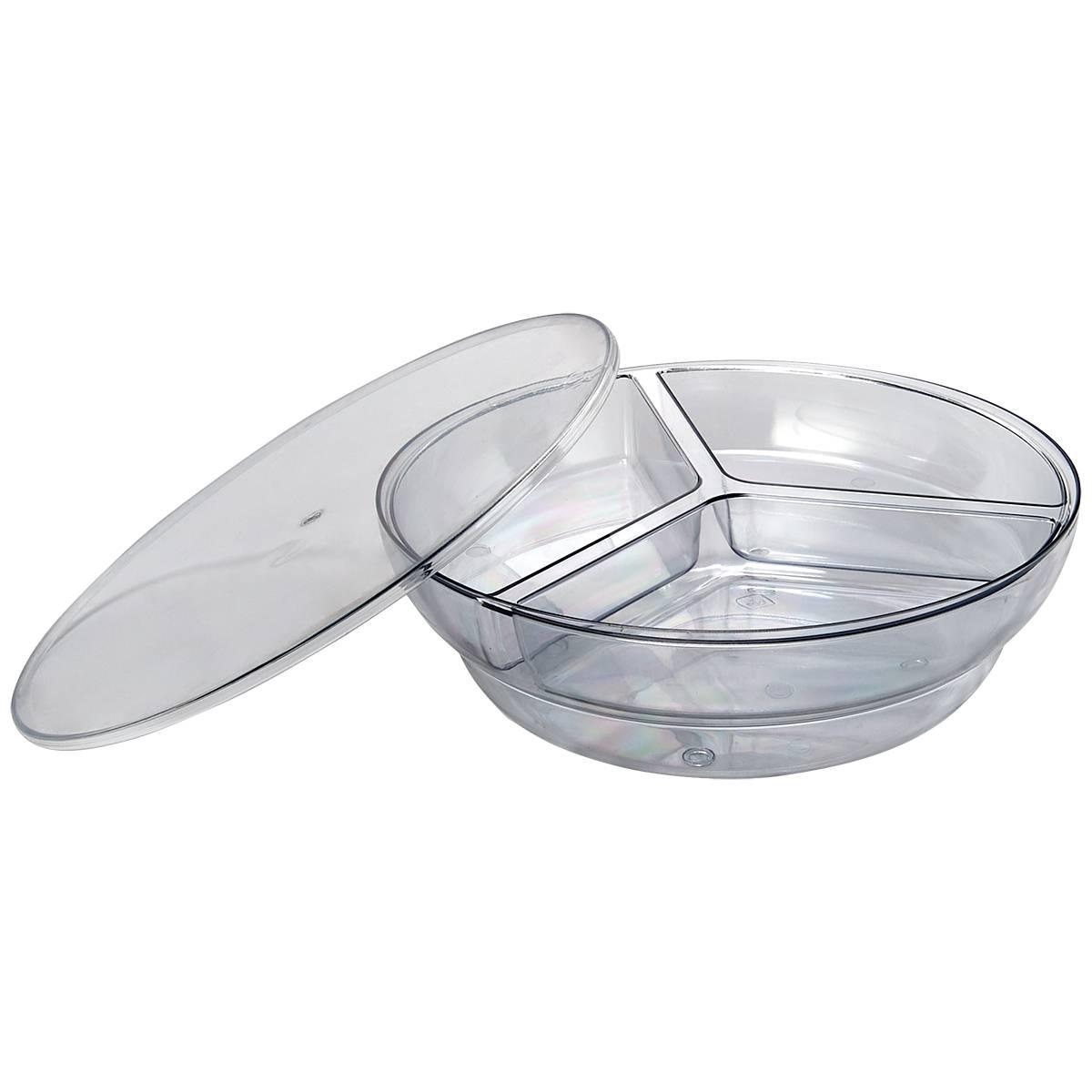 Gourmet Kitchen 3-Section Round Store & Serve with Lid