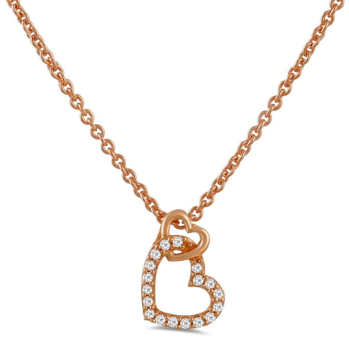Nova Star(R) Rose Gold Lab Grown Diamond Heart Pendant Necklace