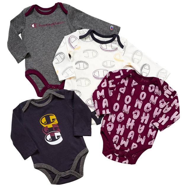 Baby Boy (3-9m) Champion® 4pk. Long Sleeve Bodysuits