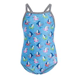 Toddler Girls Dolfin® Fin Floats Criss-Cross One Piece Swimsuit